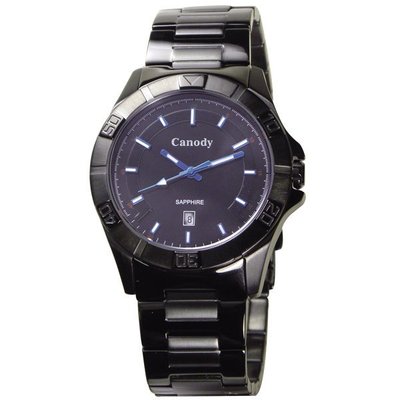 Canody 競速型男 時尚都會腕錶(黑x藍/40mm) GM1229-1A