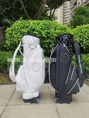 【熱賣精選】新款PEARLYGATES男式女款PG98防水帶輪拉桿高爾夫球包滾輪球桿袋