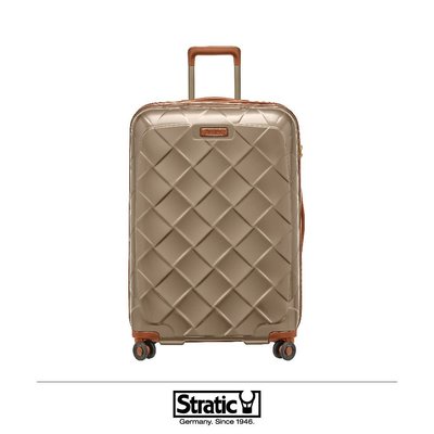 【Chu Mai】Stratic 3-9894 Leather&More登機箱 行李箱 旅行箱 拉桿箱-29吋(香檳金)