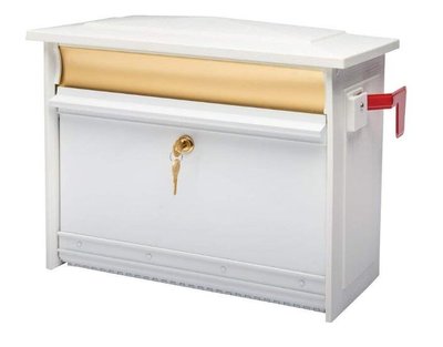 日本進口 好品質 優雅白色金色信箱鋼鐵牆壁上掛式信箱意見箱建議箱信件收箱郵筒信封收納盒裝飾品送禮禮物 3842b