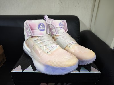 近全新 PEAK 匹克 猛獸八代 高筒籃球鞋 粉紫配色 EUR 44