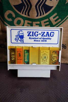 zig zag捲煙紙老廣告零售櫃 廣告展示櫃　含五件樣品