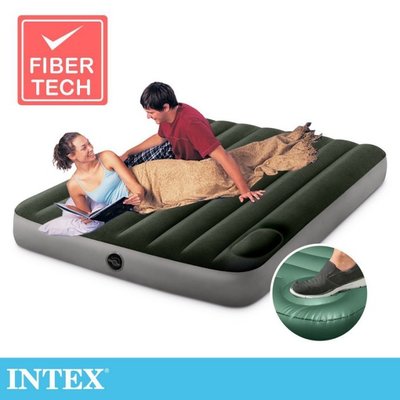INTEX-經典充氣床墊(fiber-tech)-內建腳踏幫浦-(寬76cm)(寬99CM)(寬137CM)(寬152CM)四種尺寸可供選擇