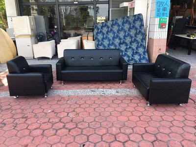 香榭二手家具*全新精品 黑色鱷魚皮鑲鑽 1+2+3人座沙發組-客廳沙發-辦公沙發-皮沙發-多件組沙發-休閒椅-精緻沙發組