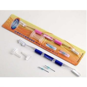 【seven 健康小舖】【健康卡式雙頭牙間刷(一支牙間刷柄、送刷毛頭 Mx1、Lx1、防塵蓋x2】