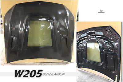 小傑車燈精品--全新 BENZ 賓士 C-Class W205 全碳纖維 引擎蓋 透明 簍空版 CARBON 引擎蓋