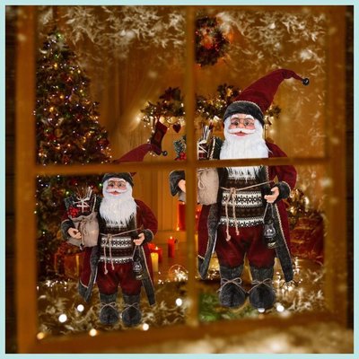 聖誕節站立的聖誕老人小雕像娃娃傳統的聖誕老人手持禮品袋裝飾品手工製作可愛的聖誕節哥特-小妹百貨店