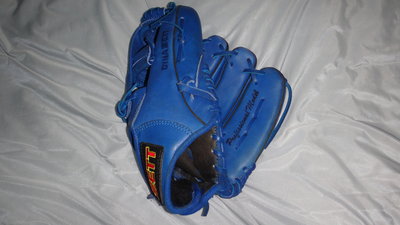 ~保證真品蠻優的 ZETT 寶藍色真皮款左手棒球 壘球捕手手套~便宜起標無底價標多少賣多少