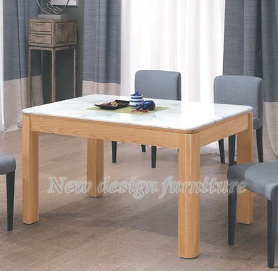 【N D Furniture】台南在地家具-經典實木腳座人造石面130cm餐桌WB