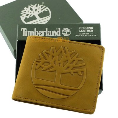【Timberland 專櫃正品】美國 代購 現貨 最新款浮凸大樹LOGO 小麥色麂皮零錢袋 短夾 男用 男生皮夾