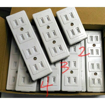 {岱順水電材料}~[電子零件]~ 2孔 2連 二連 貳連 電木 明插座15A 125V DIY延長線 另有3連 4連