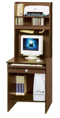 【風禾家具】GF-340-6@HL胡桃2尺電腦桌(上+下座)【台中市區免運送到家】兒童桌 辦公桌 書桌 書架鍵盤抽 傢俱