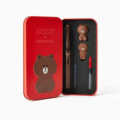 韓國購物狂~[現貨]LINE FRIENDS × LAMY 新款鐵盒熊大鋼筆,韓國官方正品