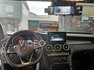 威德汽車 掃瞄者 PS3 GPS 測速器 電子式10吋大螢幕 後視鏡 行車記錄器 BENZ W205 實車安裝