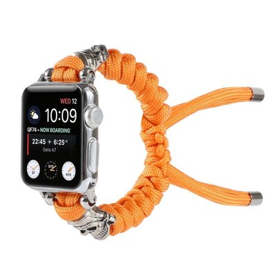 新款適用於蘋果手錶錶帶apple watch7654321SE尼龍傘繩錶帶 iWatch7骷髏頭傘繩錶帶41mm45mm