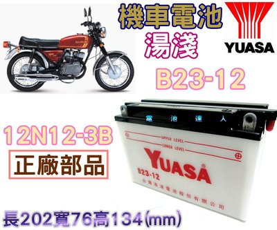 【電池達人】湯淺 電池 YUASA B23-12 12N12-3B 台鈴機車 雄獅125 KAWASAKI 川崎 打檔車