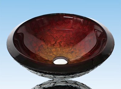 FUO衛浴:42公分 彩繪工藝 藝術強化玻璃碗公盆 (WY15014)預訂!
