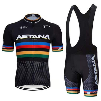 現貨：astana車隊版短袖騎行服套裝夏季男款吸溼透氣公路車自行車服