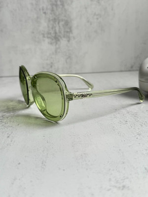 #墨鏡Chanel香奈兒墨鏡綠色太陽鏡9.5新正品太陽眼鏡