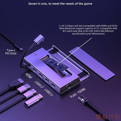 樂福百貨任天堂 C 型集線器 Ssd 塢站高清 4k 60hz Sata Nvme M.2 蒸汽甲板擴展塢 Usb C 適用於