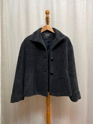 專櫃 設計師品牌SHYANGAN 高雅貴氣駝絨毛大衣外套 深灰色 台灣製