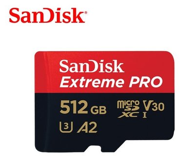 《SUNLINK》公司貨 SanDisk Extreme PRO 512G microSD TF 200M A2 記憶卡