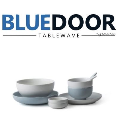 BlueD_藍白套組 碗盤組 9件組 盤子 平盤 深盤 圓盤 飯碗 湯匙 莫蘭迪色 簡約北歐 創意設計裝潢 新居入遷禮物