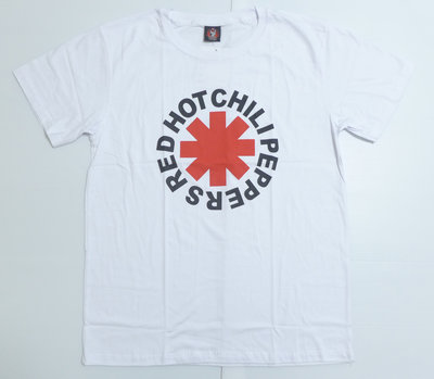 【Mr.17】Red Hot Chili Peppers 嗆辣紅椒樂團 標誌 白色短袖T恤(HW026)