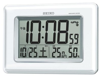 16829c 日本進口 大款 真品 SEIKO 精工 壁掛式 白色 好質感  桌上溫度計功能LED畫面電波時鐘送禮禮品