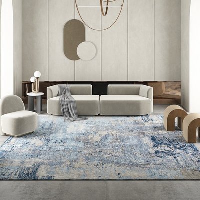 特價輕奢客廳地毯北歐現代簡約藍色耐臟地墊沙發茶幾墊臥室房間床邊毯
