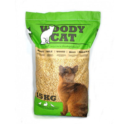 荷蘭 WOODY CAT美克斯 100%松木砂 5kg-15Kg 脫臭高吸力 貓/兔/鼠 木屑砂 貓砂『WANG』