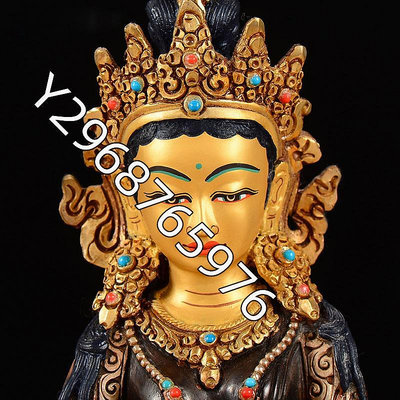 地藏王菩薩銅像現代雕花7寸銅鎏金鎏銀尼泊爾室內擺件【功德坊】古玩 收藏 古董