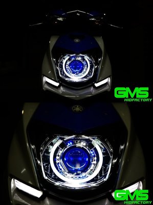 GAMMAS HID 台中廠 YAMAHA 新勁戰 四代 魚眼大燈 LED 光圈 天使眼 電鍍款 GMS 六代 40瓦