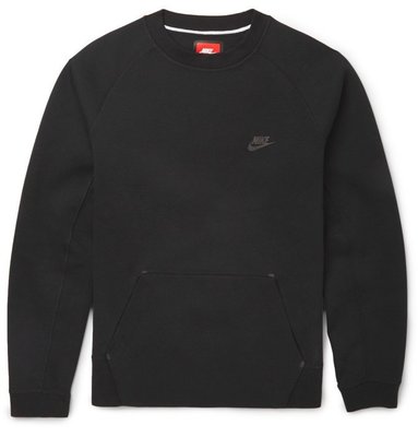 機能先決 火 Nike Tech Fleece 長袖T恤 黑 Crew 大學T 口袋 棉質 尺寸M Sweatshirt