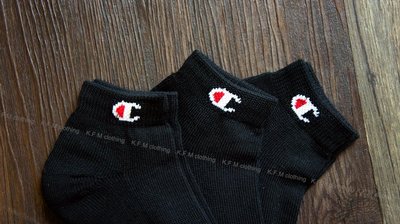 【 K.F.M 】Champion 3 Pack Socks 日版 裸襪 針織Logo 一組3雙 黑色