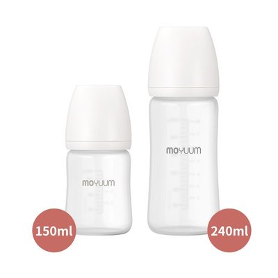 MOYUUM 韓國 寬口矽膠玻璃奶瓶-240ml