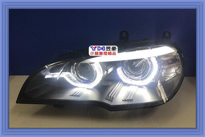BMW E70 X5 07 08 09 10 雙U型光圈黑框魚眼大燈 可對應原廠HID轉向功能 特價