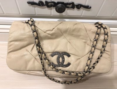 Chanel老香米杏色經典肩揹手提包100%正品最優惠價格～19 bag前身