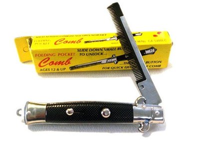 現貨Switchblade Comb 彈簧梳子 美國美式複古油頭背頭造型梳子