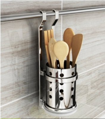 FUO衛浴：品質 品味 設計師最愛! 304不鏽鋼 厨房用壁掛式 收納架 筷子筒T201