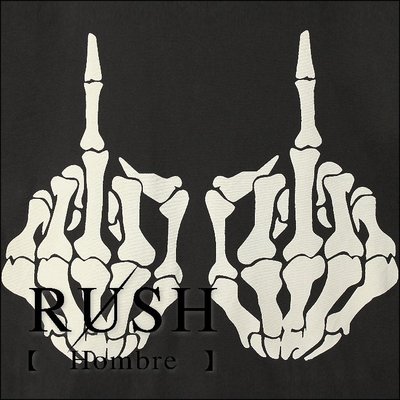 RUSH Hombre (曼谷空運 現貨) 中性設計師款雙骷髏中指背心-深灰 (男女皆可) (原價290)