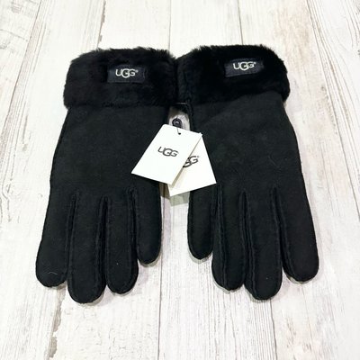 Maple麋鹿小舖 美國購買 UGG  黑色羊毛手套 Turn Cuff Gloves ＊ ( 現貨L號 )