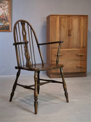 【卡卡頌  歐洲古董】英國 特殊雕刻 榆木 溫莎椅 古董椅 主人椅 扶手椅  英國老件 ch0540 ✬