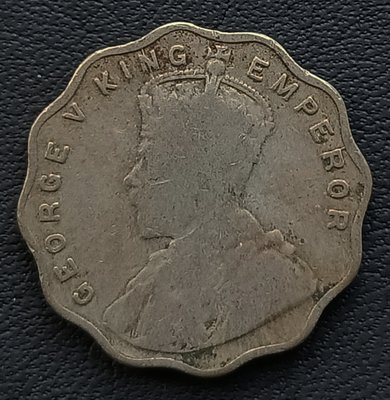 印度(英屬時期)    喬治五世   1919年   1 ANNA    鎳幣    2339