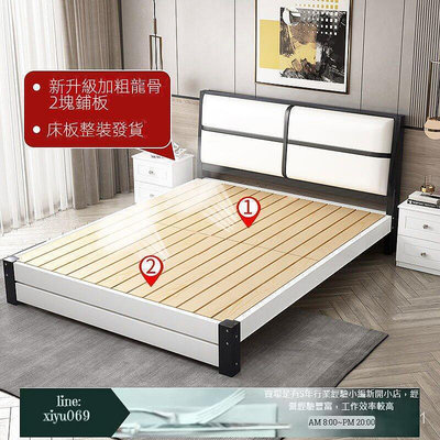 【現貨】實木床 1 5m雙人床 現代簡約1 8米床 臥室大床 簡易經濟床架