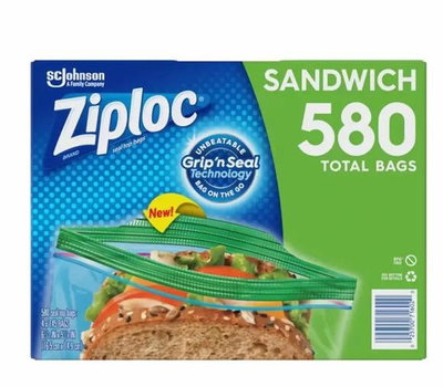 [COSCO代購4] D1158369 Ziploc 可封式三明治保鮮袋 580入