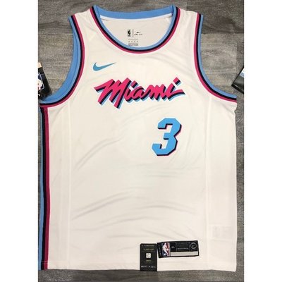 【熱壓版本】8種款式 NBA球衣 邁阿密 熱火隊 3# 韋德 白色 籃球衣 運動球衣-master衣櫃3