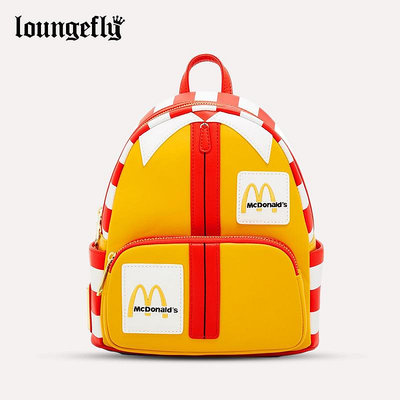 Loungefly麥當勞聯名書包正版雙肩包包原版新款周邊薯條漢堡學生