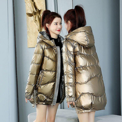 新品 棉服年冬女韓版寬松免洗亮面羽絨棉衣中長款冬裝外套促銷