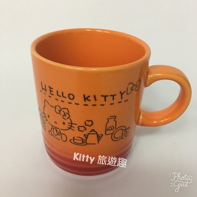 [Kitty 旅遊趣] Hello Kitty 馬克杯 凱蒂貓 橘色 咖啡杯 水杯 飲料杯 杯子 茶杯 陶瓷杯